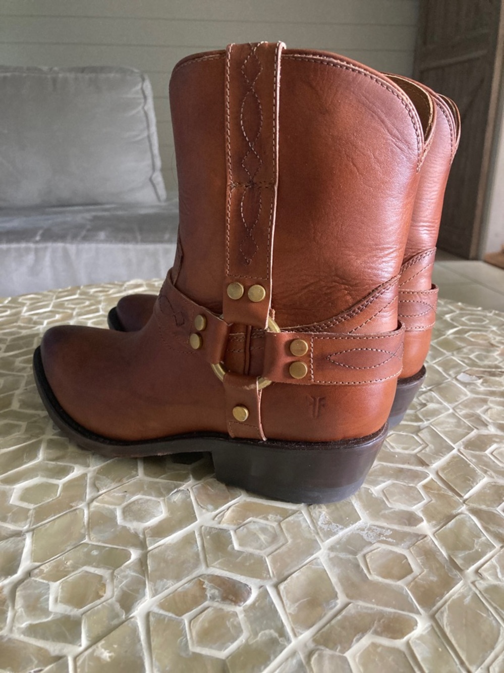 NEW!  Frye Women’s Billy Harness Bootie in ‘Saddle’ (9) - Picture 7 of 13